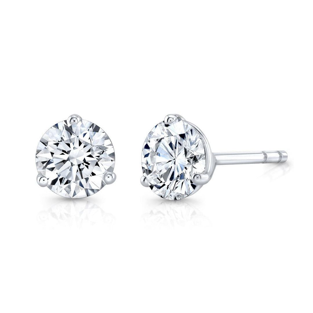2 Carats Diamond Stud Earrings G Color VS2 GIA Certified 3X