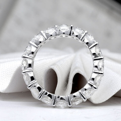 3.00 Carat Round Cut Diamond Eternity Ring F-G Color VS1