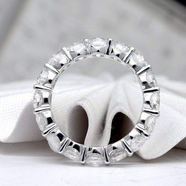 3.00 Carat Round Cut Diamond Eternity Ring F-G Color VS