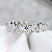 3.00 Carat Round Cut Diamond Eternity Ring F-G Color VS