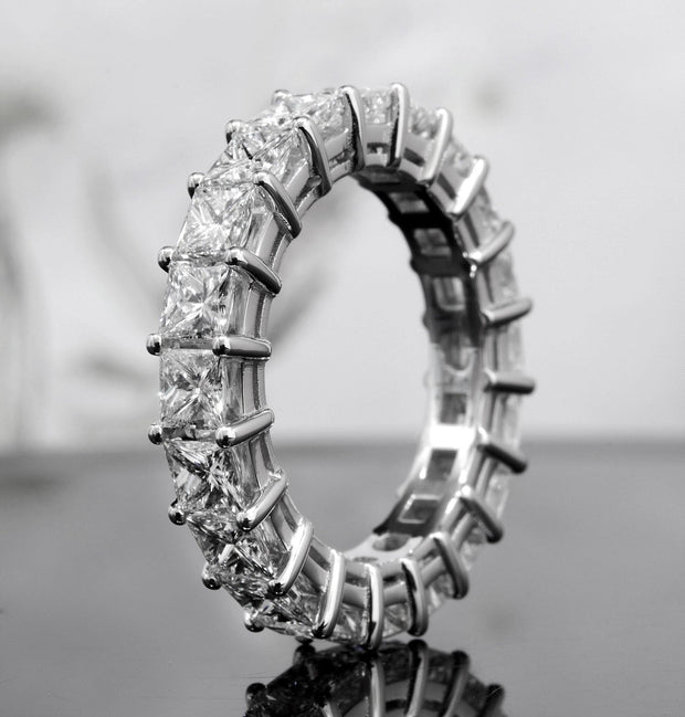 Princess Cut Eternity Band Profile View