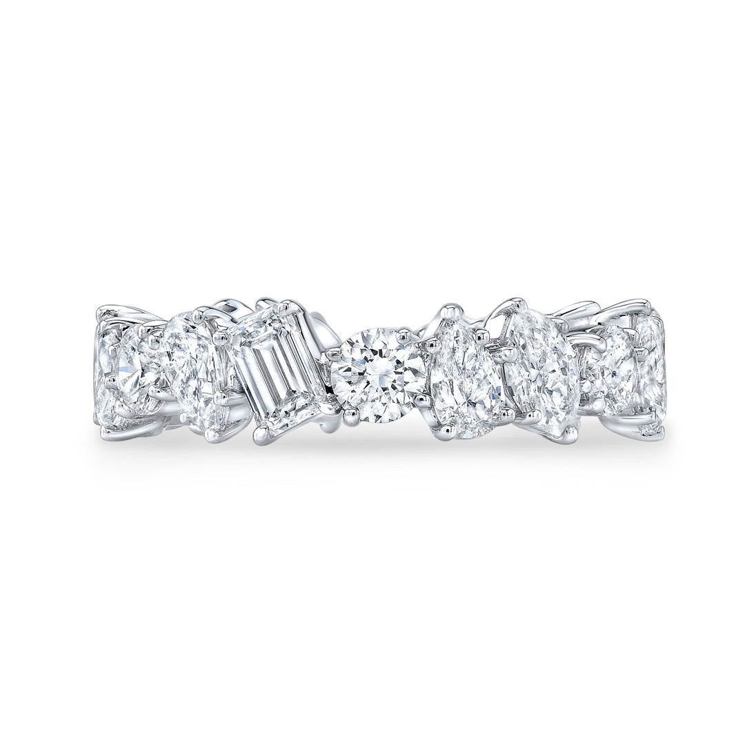 mixed shape diamond eternity band Front View
