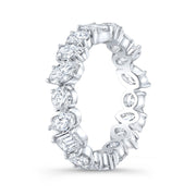 mixed shape diamond eternity band Profile View