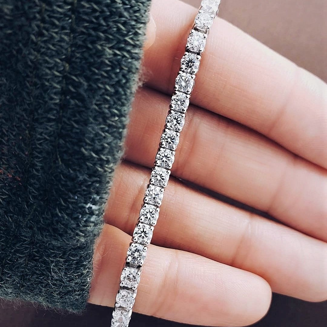3 Carats Tennis Bracelet Natural Earth Mined Diamonds F-G Color SI1 Clarity