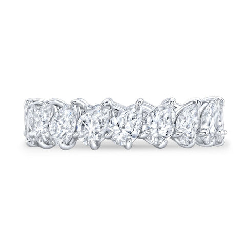 4 Carats Pear Shaped Diamond Eternity Ring