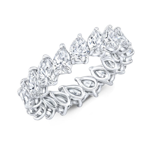 4 Carats Pear Shaped Diamond Eternity Ring