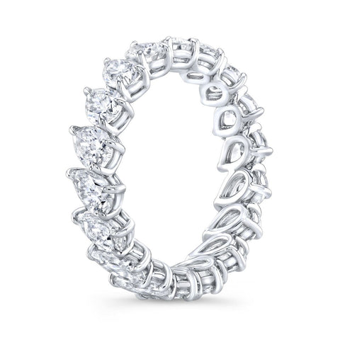 4 Carats Pear Shaped Diamond Eternity Ring