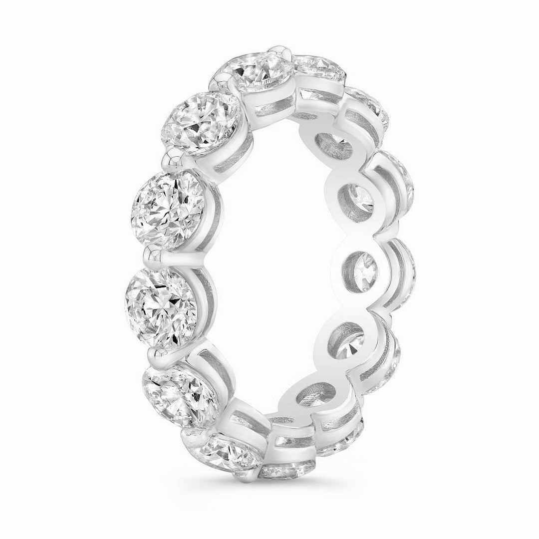 Floating Eternity Band Round Cut Shared Prongs White