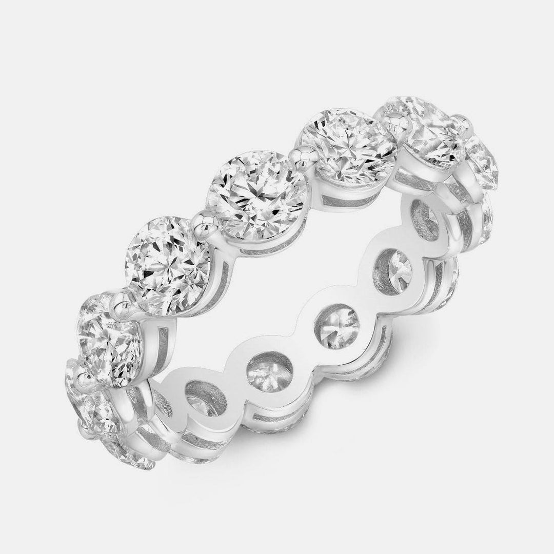 Floating Eternity Band Round Cut Shared Prongs Platinum