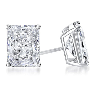 Lab Grown Radiant Cut Stud Earrings Elongated