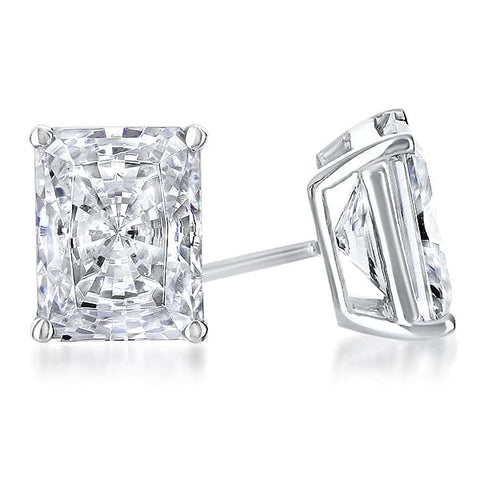 Lab Grown Radiant Cut Stud Earrings Elongated