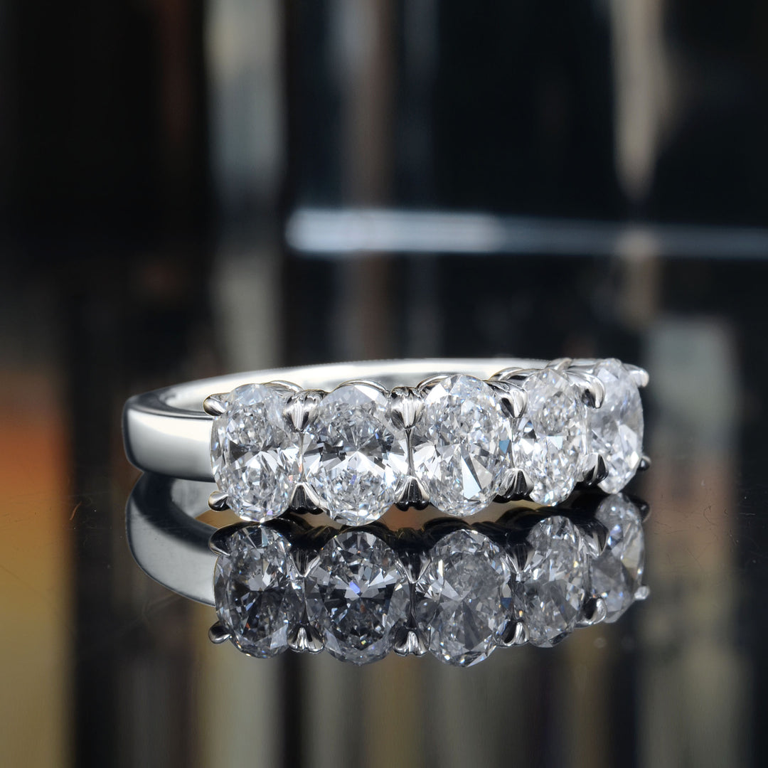 1.50 Ct. 5-Stone Oval Cut Gallery Style Diamond Ring ALL GIA Certified
