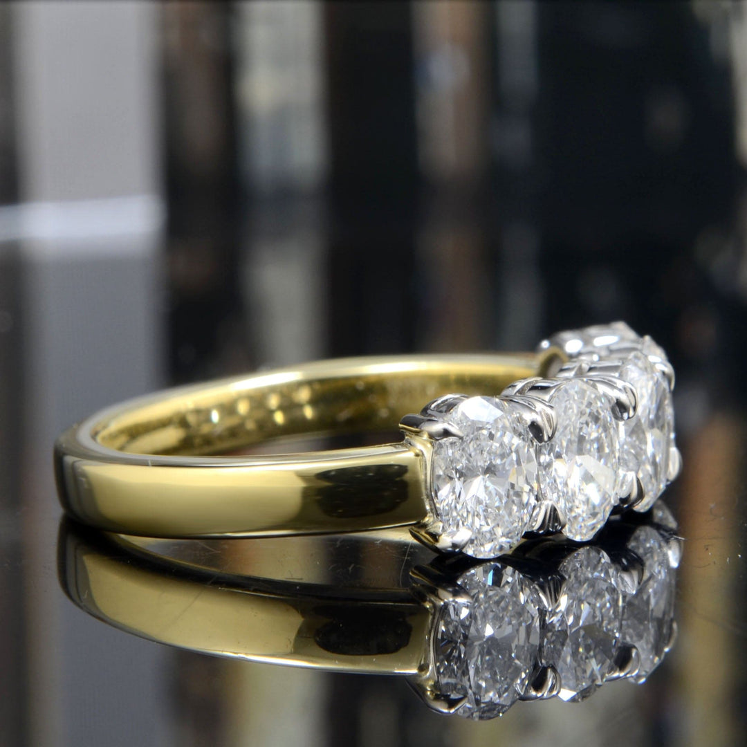1.50 Ct. 5-Stone Oval Cut Gallery Style Diamond Ring ALL GIA Certified