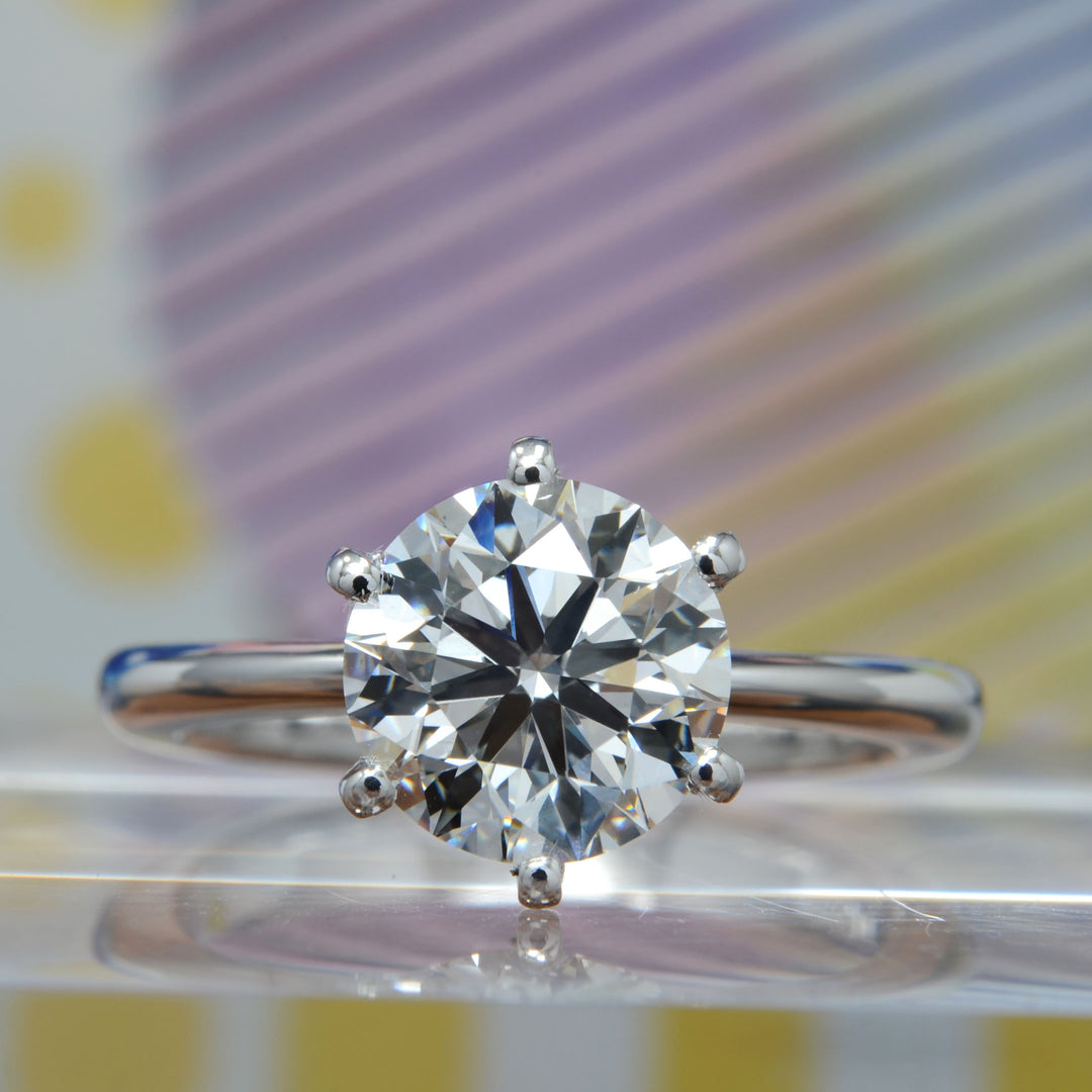 Solitaire Engagement Ring Set Front View