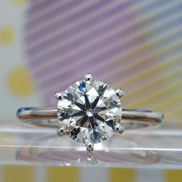 Solitaire Engagement Ring Set Front View