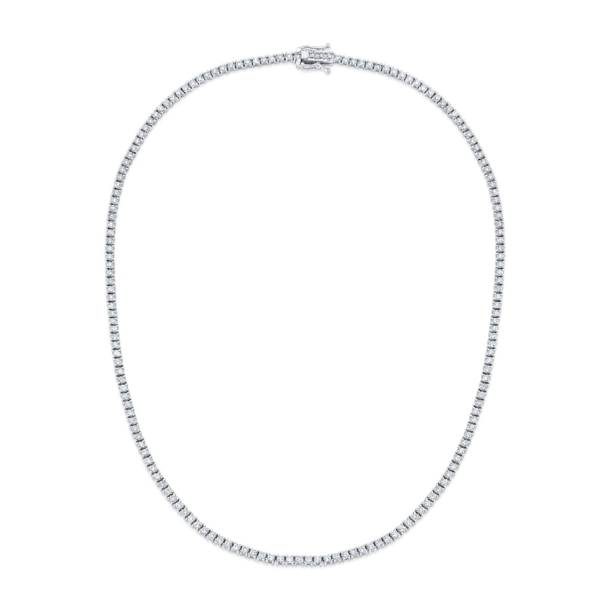 Classic round cut diamond tennis necklace (5 ctw
