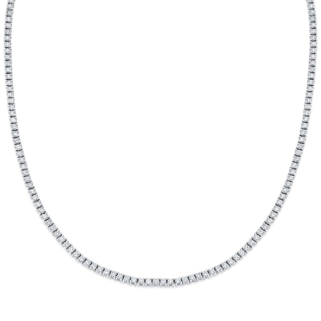 Classic Round Cut Diamond Tennis Necklace (5 Ctw.)