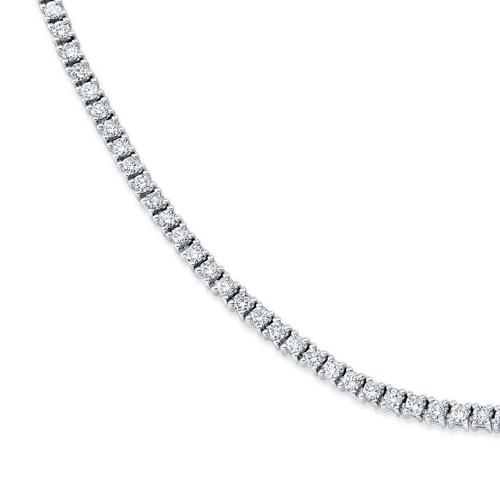 Classic Round Cut Diamond Tennis Necklace (5 Ctw.)