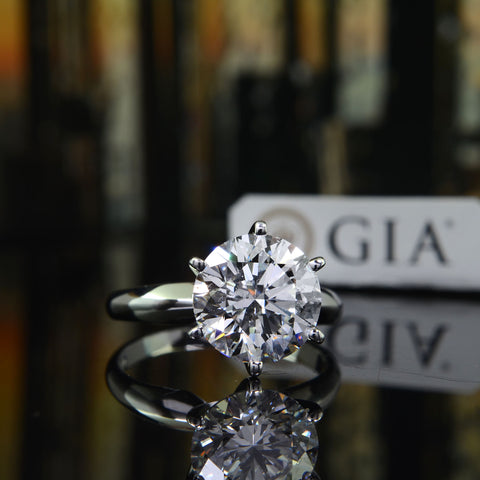 Solitaire Engagement Ring Set, Carat F Color SI1 GIA