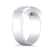 Lab Grown Princess Cut 6-Stone Channel Men's Ring 8mm