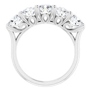 Cushion Cut Lab Grown Diamond 5 Stone Ring