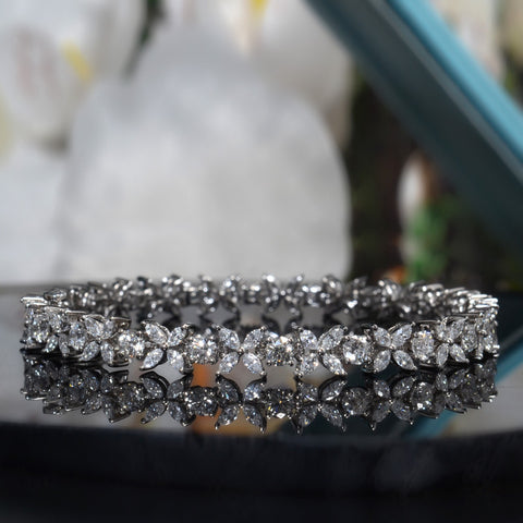 6.00 Ctw Marquise & Round Diamond Tennis Bracelet Natural Earth Mined