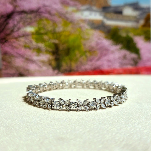 6.00 Ctw Marquise & Round Diamond Tennis Bracelet Natural Earth Mined