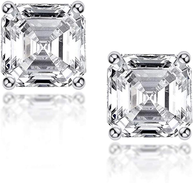 1.40 Ct. Asscher Cut Diamond Stud Earrings