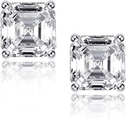 Lab Grown Asscher Cut Stud Earrings
