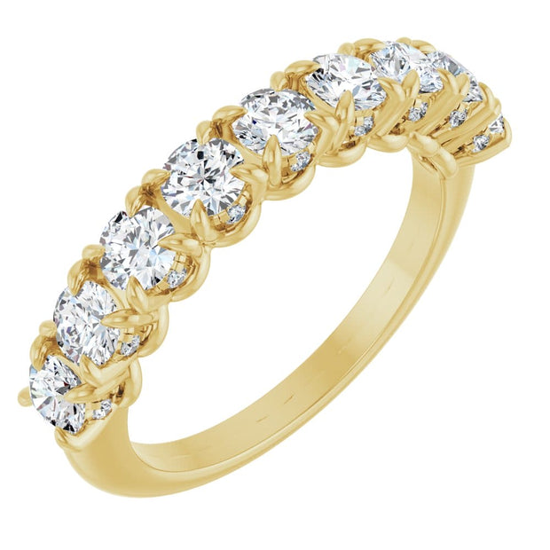 Half Eternity Band Lab Grown Diamonds & Pave Sides