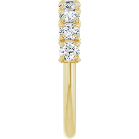 Half Eternity Band Lab Grown Diamonds & Pave Sides