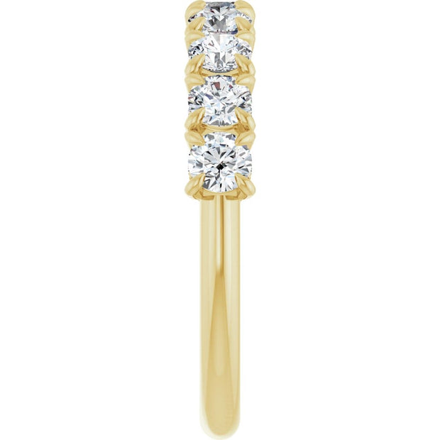 Half Eternity Band Lab Grown Diamonds & Pave Sides