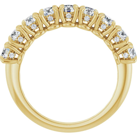 Half Eternity Band Lab Grown Diamonds & Pave Sides