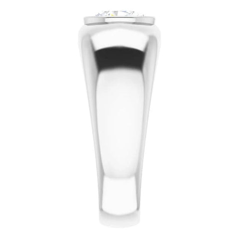 Lab Grown Men's Bezel Oval Cut Diamond Ring IGI Certified