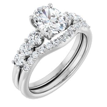 2.90 Ctw. Oval Diamond U-Set Engagement Ring J Color VS2 GIA Certified