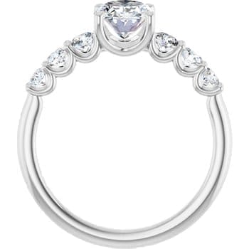 2.90 Ctw. Oval Diamond U-Set Engagement Ring J Color VS2 GIA Certified