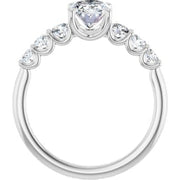 2.60 Ctw. Oval Diamond U-Set Engagement Ring E Color SI1 GIA Certified