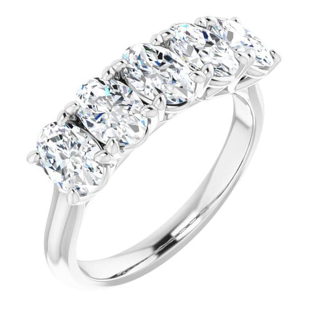 Lab Grown Oval Diamond 5 Stone Ring