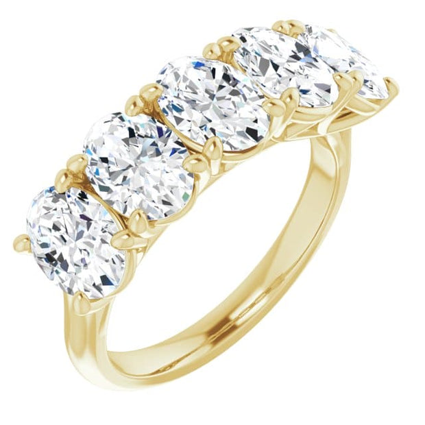 Lab Grown Oval Diamond 5 Stone Ring