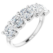 Lab Grown Diamond Cushion Cut 5-Stone Ring F, VS1 IGI Certified