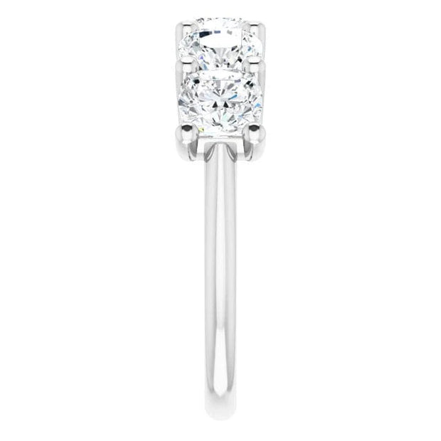 Lab Grown Diamond Cushion Cut 5-Stone Ring F, VS1 IGI Certified