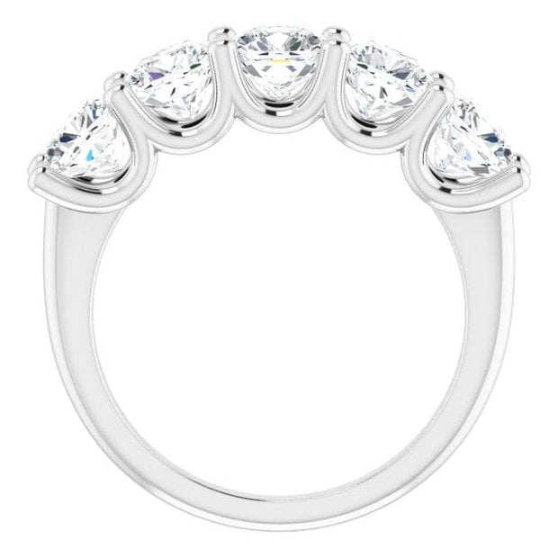Lab Grown Diamond Cushion Cut 5-Stone Ring F, VS1 IGI Certified