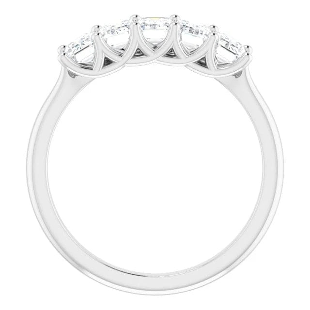 Lab Grown 5 Stone Diamond Ring Emerald Cut