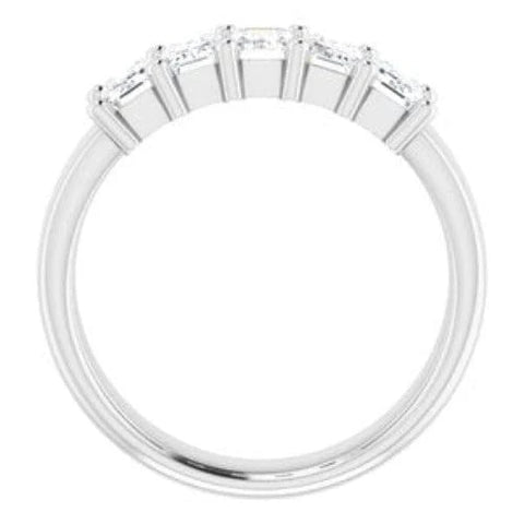 Lab Grown 5 Stone Diamond Ring Emerald Cut