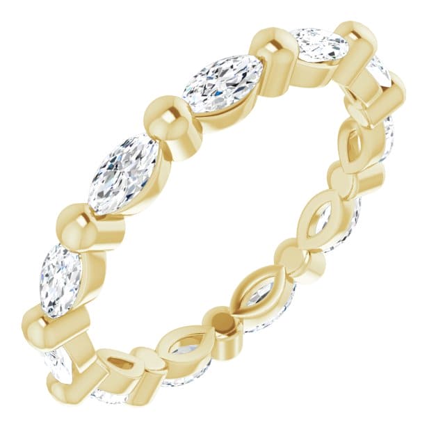 Lab grown diamond marquise cut eternity band east west