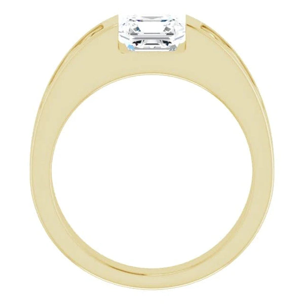 Lab Grown Men's Princess Cut Diamond Celtic Tension Set Ring  IGI Certified