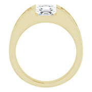 Lab Grown Men's Asscher Cut Diamond Tension Ring Celtic Design IGI Certified
