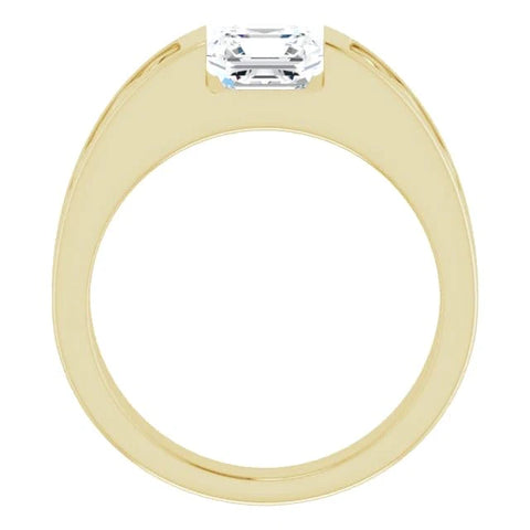 Lab Grown Men's Princess Cut Diamond Celtic Tension Set Ring  IGI Certified