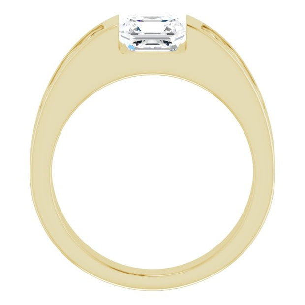 Celtic Asscher Cut Men's Engagement Ring 1 Ct. G Color VVS2 GIA Certified