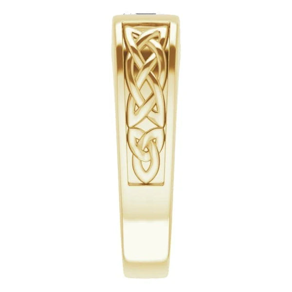 Lab Grown Men's Princess Cut Diamond Celtic Tension Set Ring  IGI Certified